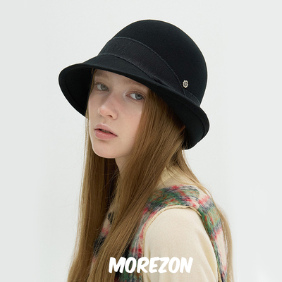 MOREZON【Brown hat Classic Cloche】秋冬潮人优雅卷边渔夫帽子