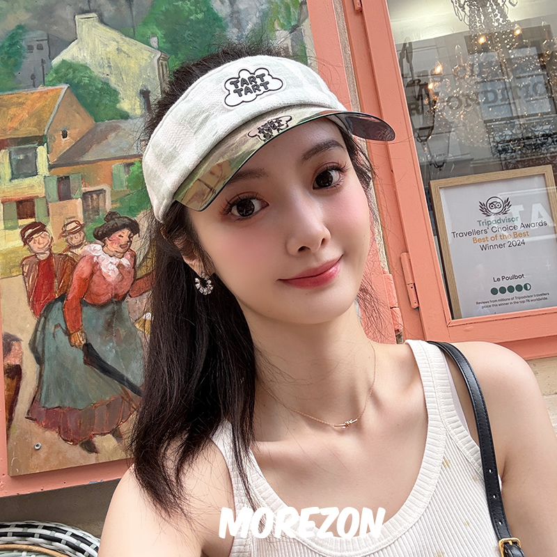 MOREZON【TART TART】25SS新款潮人休闲百搭条纹针织镭射空顶帽子