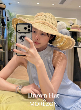 MOREZON【Brown hat Airy Wide lace Hat】26春夏镂空大檐遮阳帽
