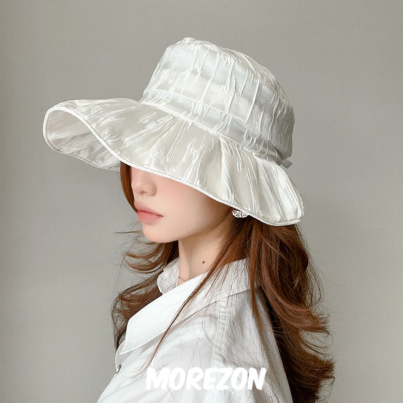 MOREZON白色肌理面料遮阳帽