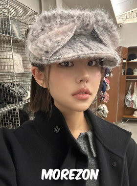 MOREZON【AWESOME NEEDS BELLBOY CAP】秋冬新款大蝴蝶结骑士帽子