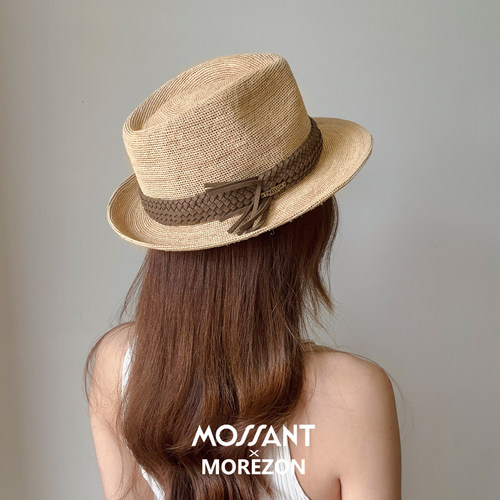 MOREZON【Mossant】26春夏新款设计师潮人时尚个性拉菲草编织礼帽