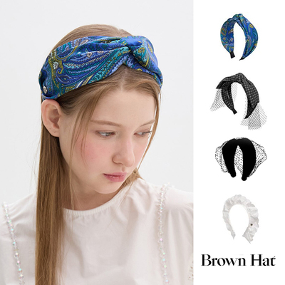 MOREZON【Brown hat Lace Bunny】25SS潮人精致时尚宽边发箍发卡