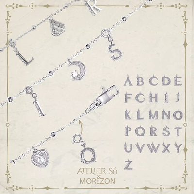 MOREZON【ATELIERSO】26春夏新款潮人时尚爱心香水瓶字母手链银色