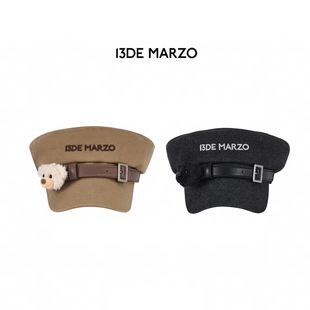 25AW秋冬潮人时尚 MARZO 卡通小熊皮带扣平顶帽子 13DE MOREZON