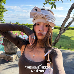 MOREZON【AWESOME NEEDS BOW HAIR BAND】26春夏新款蝴蝶结头巾女