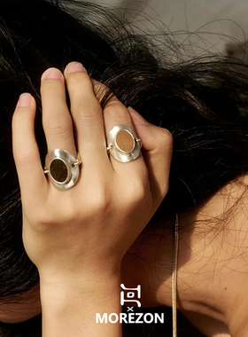 MOREZON【洄回Mumbling Mud】26SS春夏新款潮人时尚925银牛皮戒指