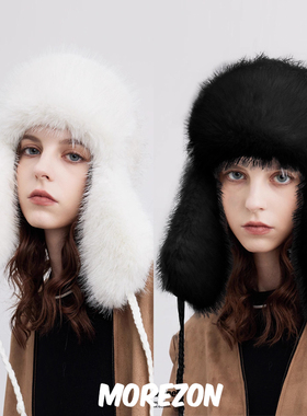 MOREZON【black imagine6】24秋冬新款潮人毛绒小香风两戴护耳帽