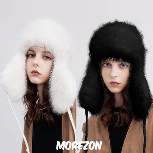 24秋冬新款 imagine6 潮人毛绒小香风两戴护耳帽 black MOREZON