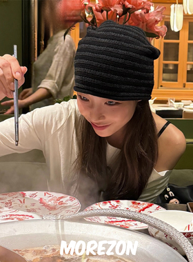 MOREZON【AWESOME NEEDS OVER FIT KNIT HAT】25AW新款条纹堆堆帽