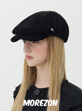 MOREZON【Brown hat Donald】秋冬潮人百搭精致纹理丝绒前进帽子