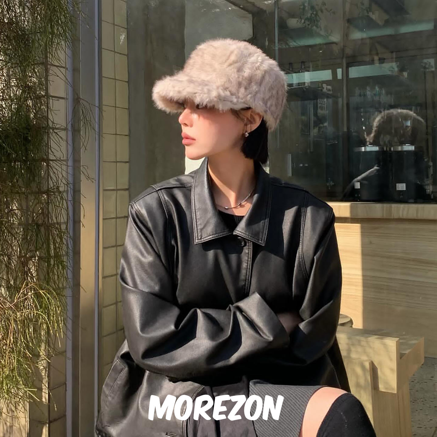 MOREZON【AWESOME NEEDS BELLBOY CAP】25AW新款毛绒仿皮草骑士帽