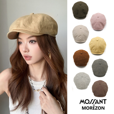 MOREZON【Mossant】26春夏新款轻便透气潮人百搭亚麻鸭舌报童帽子