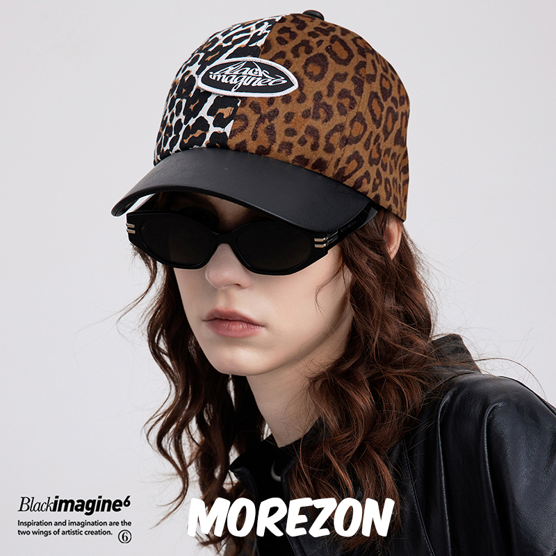 MOREZON【black imagine6】24秋冬新款时尚个性豹纹拼接棒球帽子