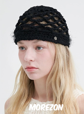 MOREZON【Brown hat Chiffon Weaving Beanie】24雪纺编制包头帽