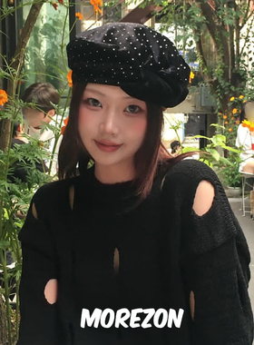 MOREZON【POESIE D'AME VELVET BOW BERET】25AW点点蝴蝶结贝雷帽