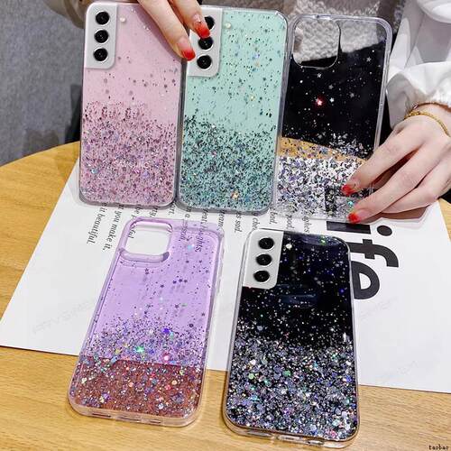 适用Samsung S24plus S23+ S22 Ultra Bling Case A14  A34  A54 5G A22 A32 Note10 Note20u Glitter Cover