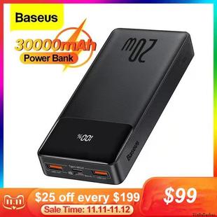 20W Battery充电宝 Power Baseus Bank Charge 30000mAh Portable