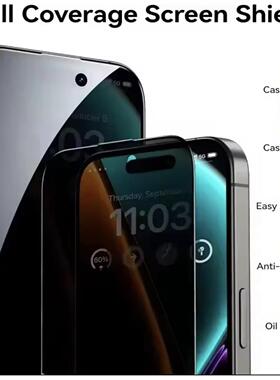 4Pcs Privacy Tempered Glass For iPhone 17 16 15 14 13 12 11 Pro Max XS XR 78p Screen Protector Glass