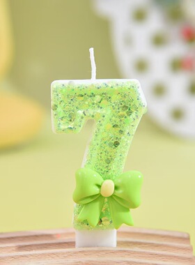 新款绿色亮片数字蜡烛儿童生日派对装饰蜡烛生日蛋糕装饰氛围感
