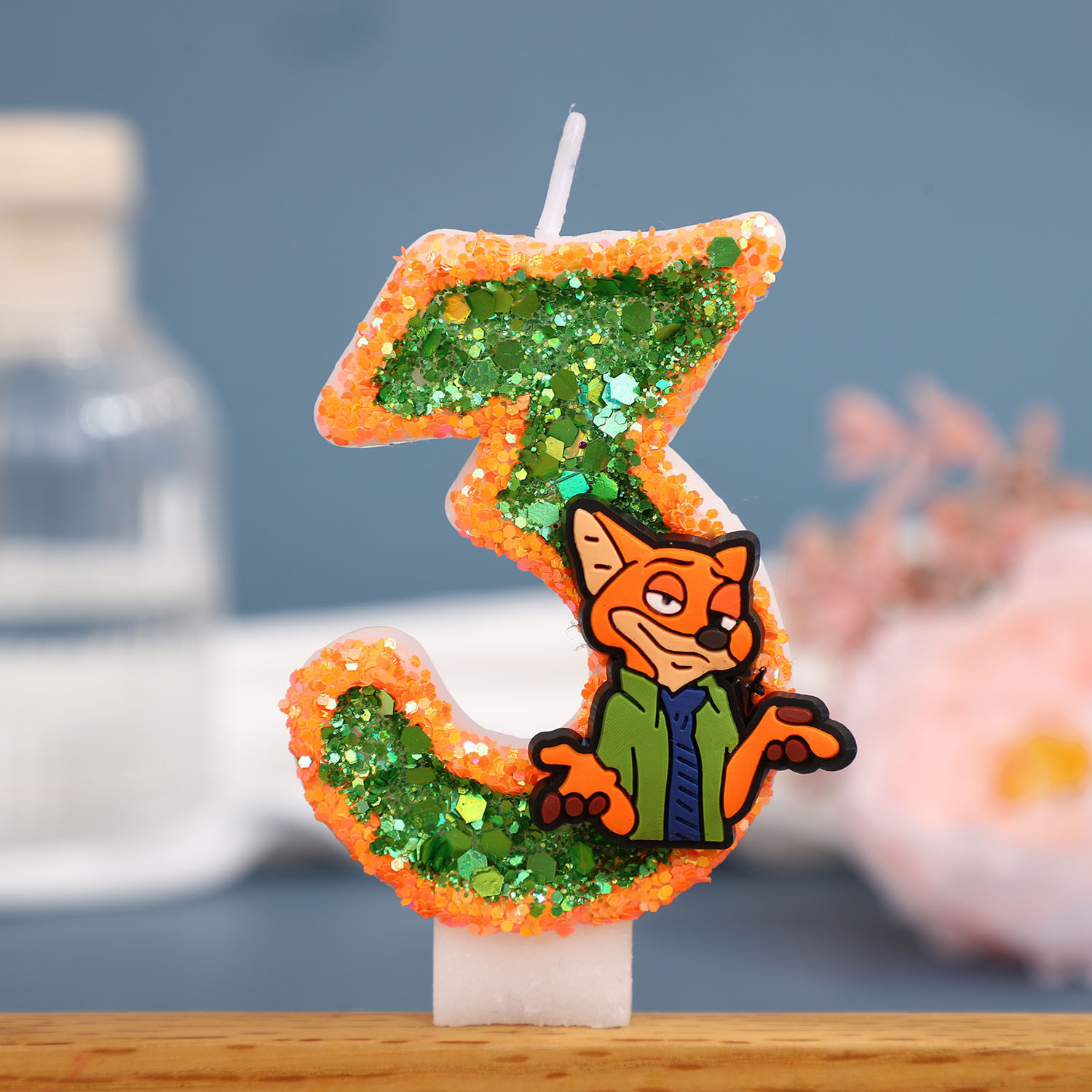 卡通狐狸数字5生日蜡烛彩色亮片装饰派对生日造型蜡烛疯狂动物城,节庆用品/礼品,蜡烛,淘宝优惠券,粉丝福利购,淘宝优惠卷