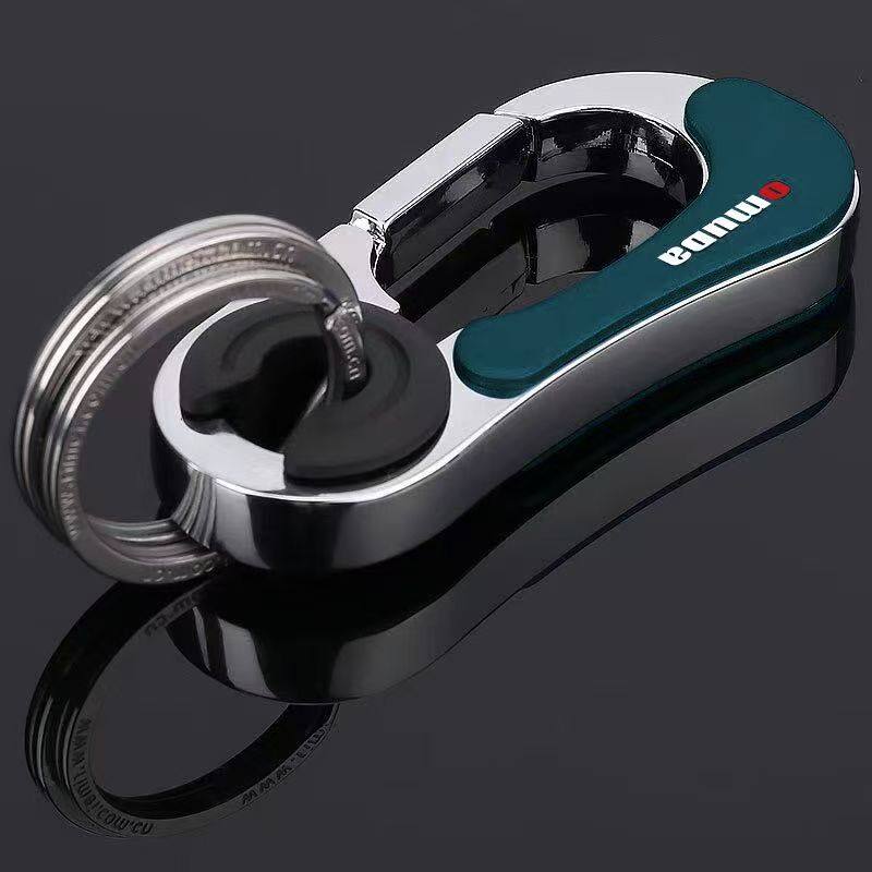 正品欧美达汽车钥匙扣家用男女腰挂旋转锁匙圈不锈钢情侣钥匙链圈