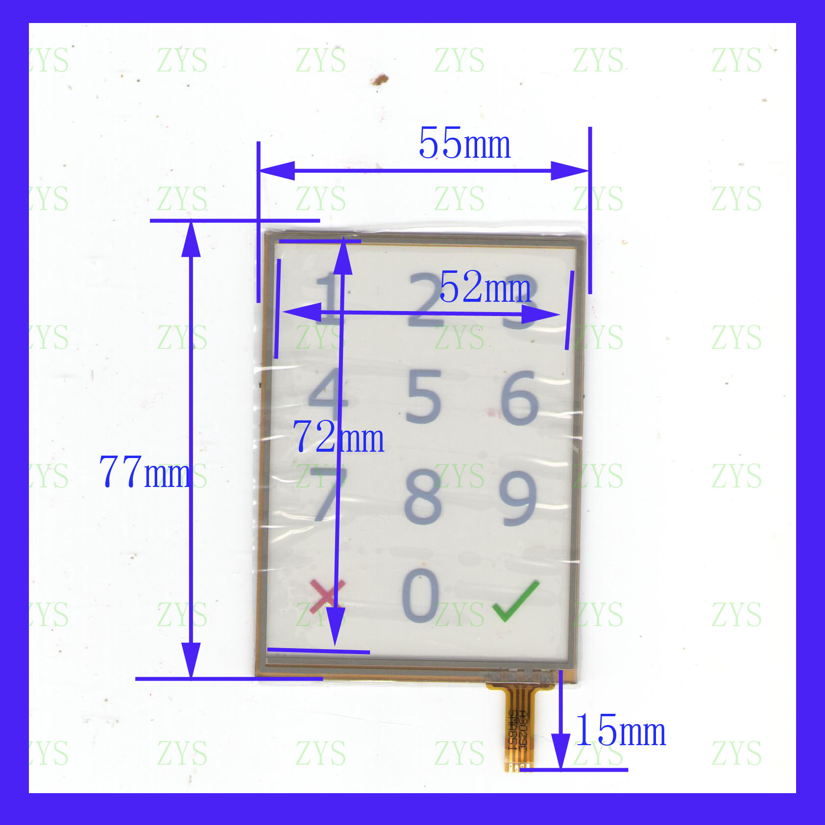 A3029C  四线电阻触摸 手写外屏幕玻璃质量好灵敏度高55*77mm