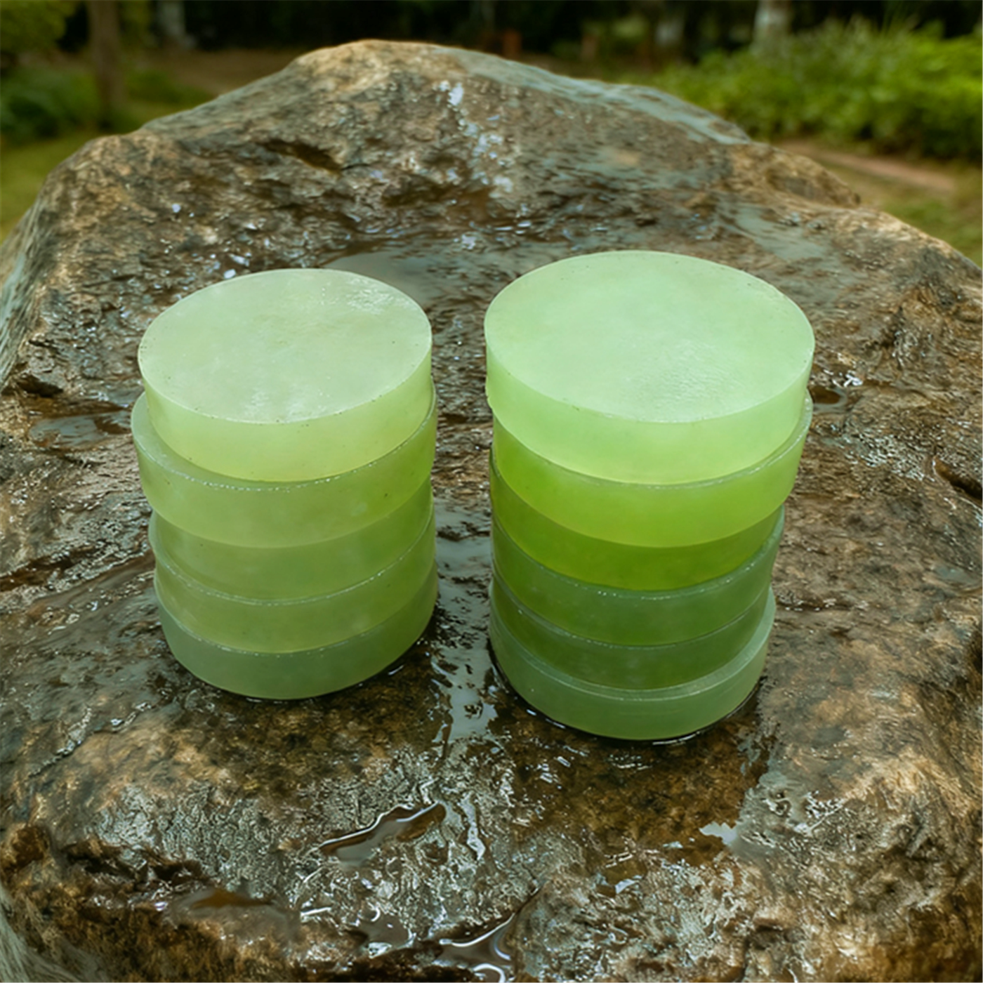 纯天然岫玉冰料手镯芯玉石原石边角料玉镯心雕刻挂坠镇尺象棋材料