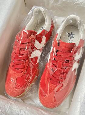 LUMES&YHGM复古德训鞋本命年2026春季拼接真皮运动休闲鞋女小白鞋