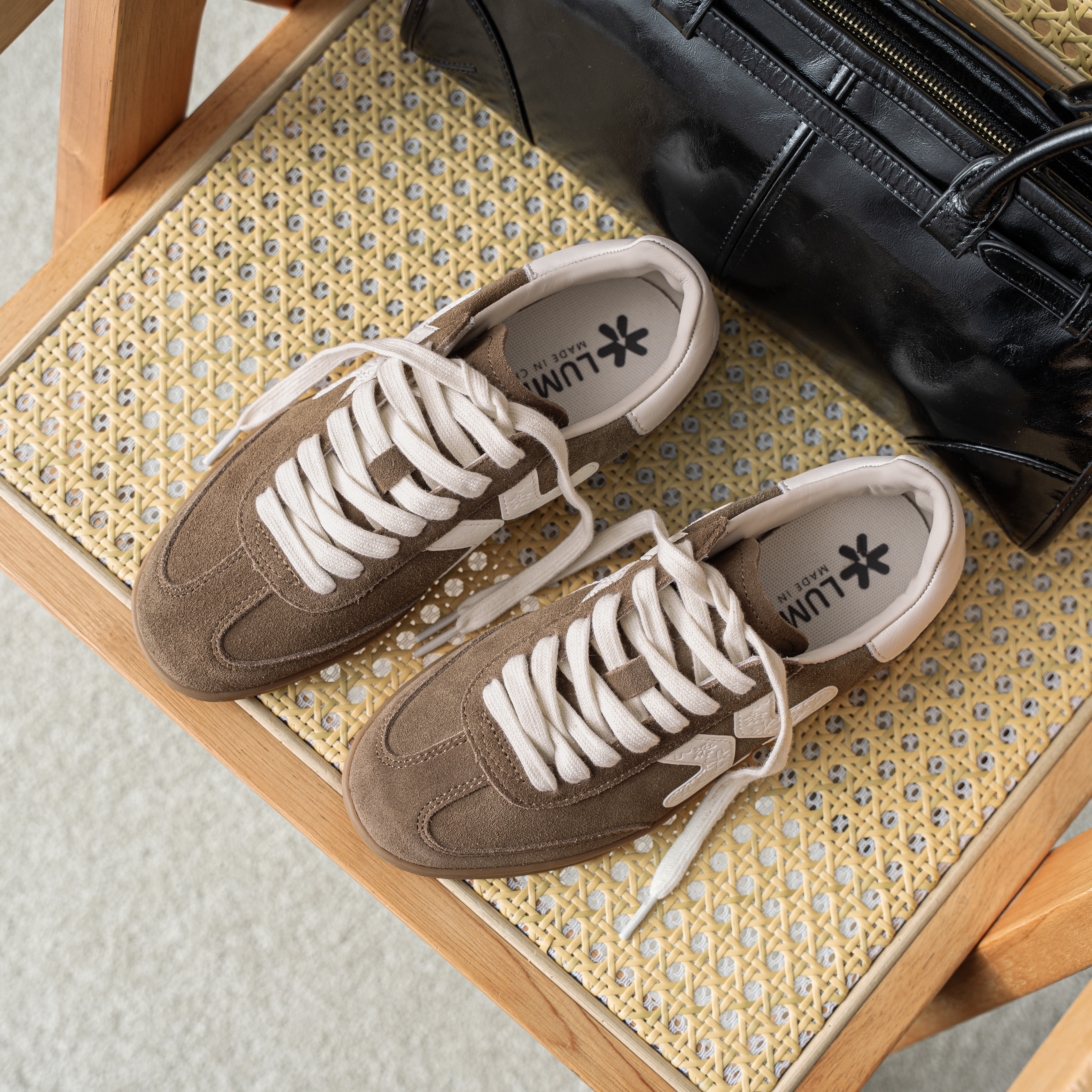 LUMES&YHGM明星同款女复古训练系带跑步运动鞋休闲百搭平底德训鞋