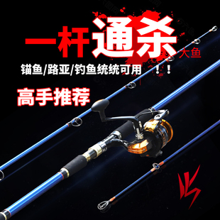 威武霸气硬质远投竿打黑雷强竿插节锚鱼竿碳素路亚竿渔具