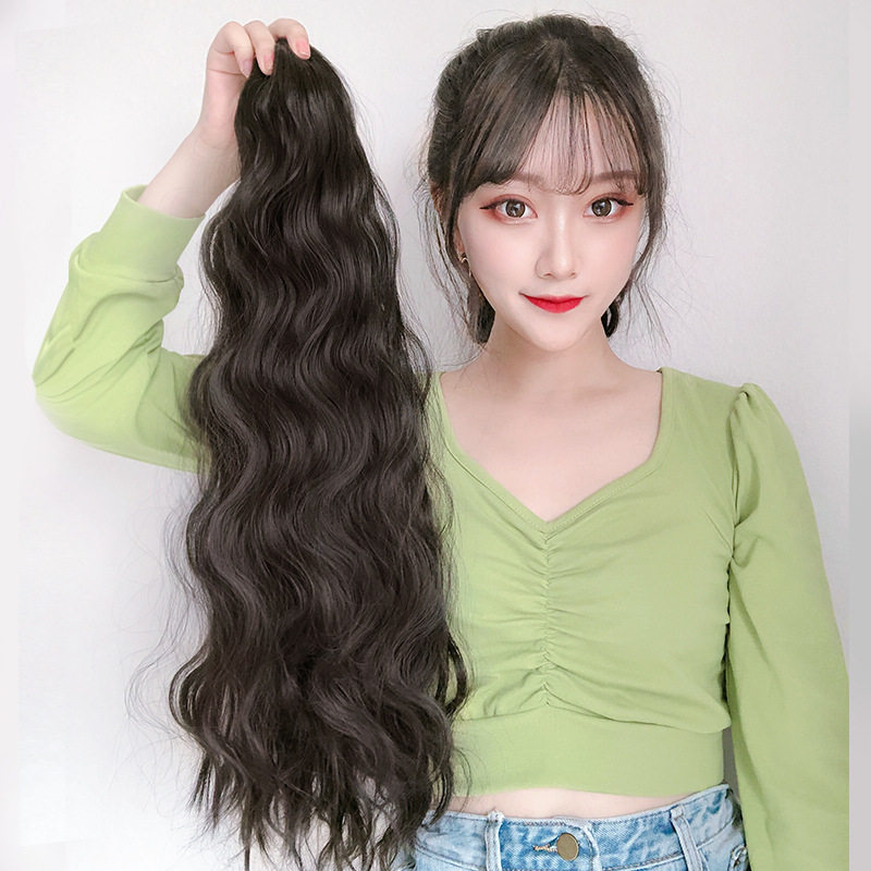 羊毛卷马尾玉米烫玉米须马尾辫抓夹假发片卷马尾头发抖音网红同款