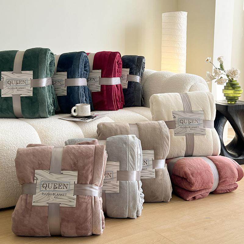 2025新款跨境外贸牛奶绒双面毛毯