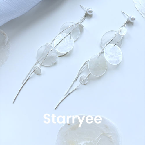 Starryee长流苏天然贝壳气质耳饰