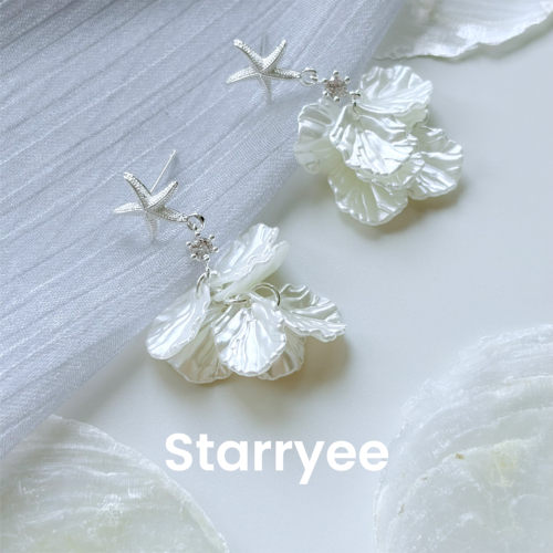 Starryee海星贝壳花瓣度假耳饰女