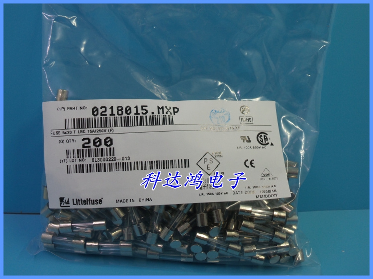 美国力特玻璃保险丝管T15AL250VP 0218015.MXP  5X20慢熔断