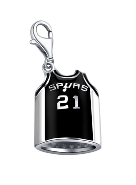 正品nba银饰欧美球星邓肯马刺21号球衣纯银项链吊坠男士坠子挂坠