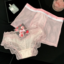 RoseMemory粉色性感勾人蕾丝情侣内裤一男一女绑带纯欲风2026新款