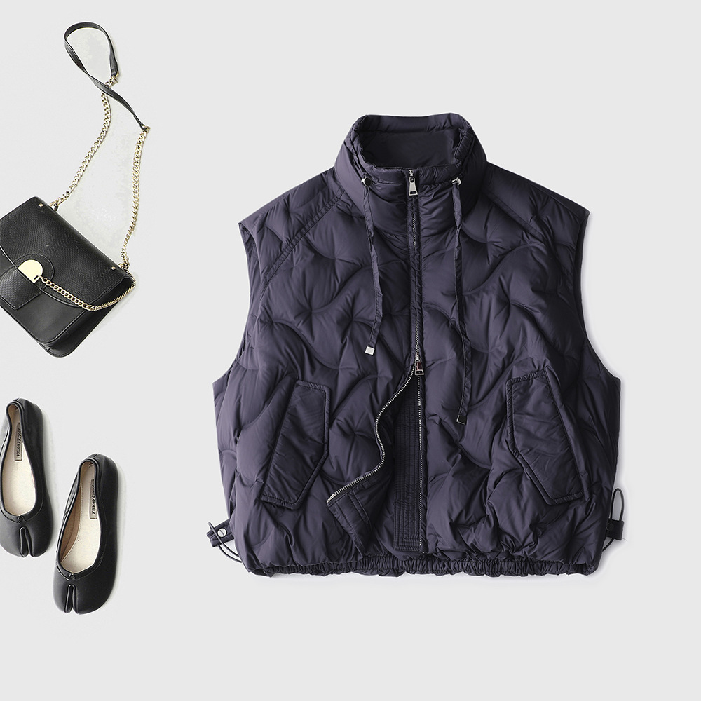 高端定染紫高级不撞款 90%绒子白鸭绒加厚羽绒马甲立体剪裁显瘦