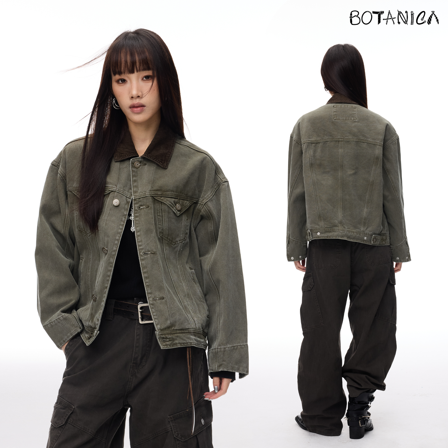 Botanica美式复古底特律Boxy短箱夹克秋短款vintage工装上衣外套