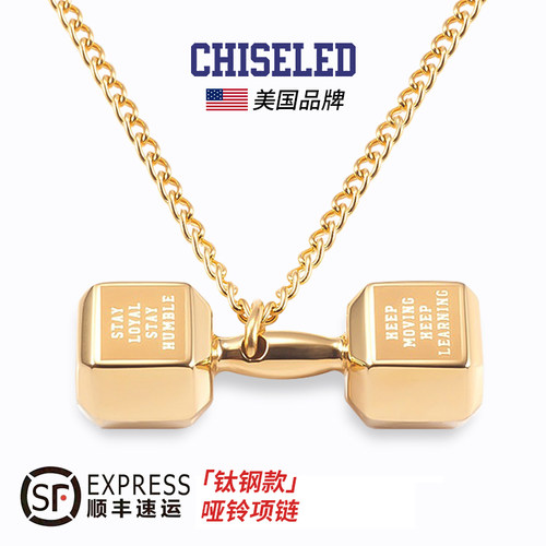 美国chiseled麒司特男哑铃项链