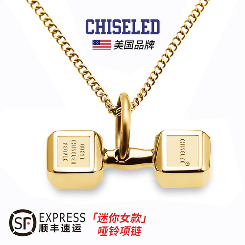 美国chiseled麒司迷你女哑铃项链