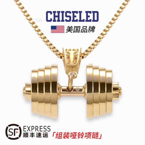 美国CHISELED麒司特 钛钢组装哑铃项链 男女情侣款 哑铃可拆卸