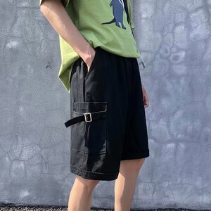 2021夏季纯色ins五分裤子男运动直筒工装休闲短裤男K19-P25图片