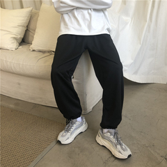 Men's casual loose sports pants with drawstring in autumn and winter
