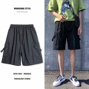 2021夏季纯色ins五分裤子男运动直筒工装休闲短裤男K19-P25图片