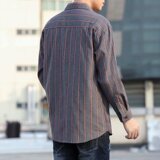 港风复古条纹衬衫男2021新款休闲秋季潮流衬衣上衣W1296-P28，男装衬衫，星座1703A
