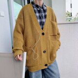 爆款！2021秋冬款纯色多口袋针织开衫毛线衣1711-P45，男装针织衫/毛衣，星座1703A
