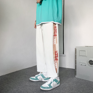 1703A-K496-P25 夏季新款冰丝顺滑薄款九分裤宽松休闲裤图片