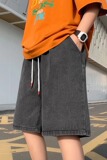 夏季牛仔短裤男潮流ins中性沙滩五分裤子宽松外穿马裤D，男装牛仔裤，星座1703A